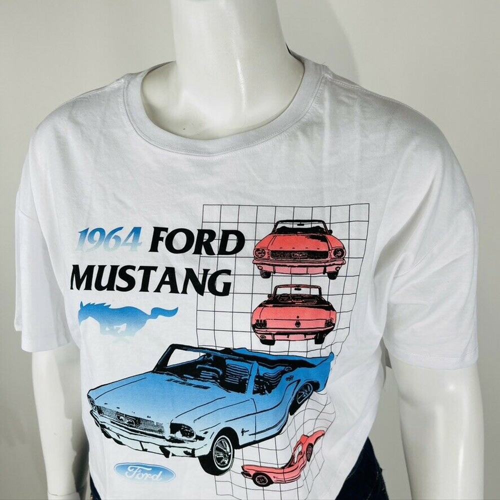 New Forever 21 Sz 2X Plus Top Ford Mustang 1964 Top White Cropped NWT - Picture 4 of 7